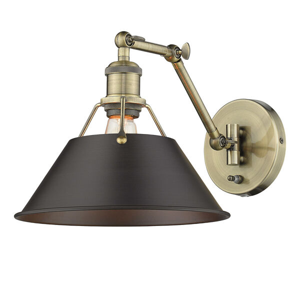 Orwell Aged Brass and Rubbed Bronze One-Light Wall Sconce, image 5